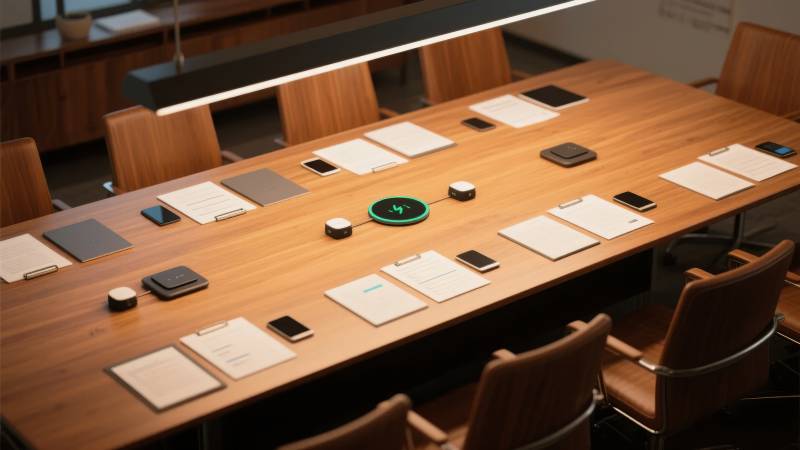 现代会议室布置图片