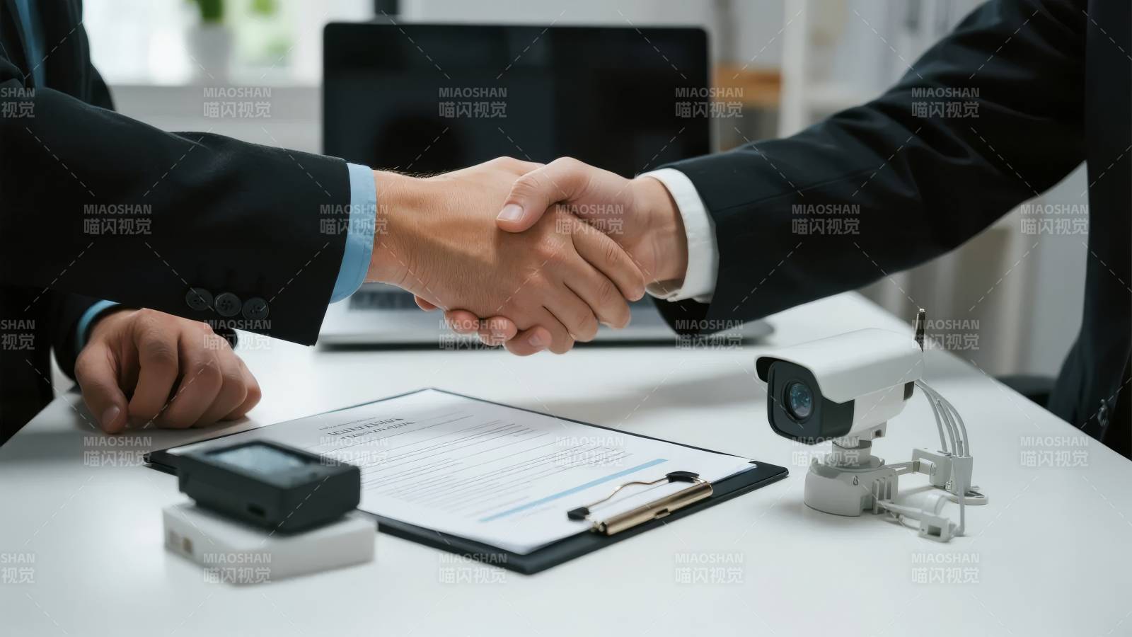 商务握手签约现场图片