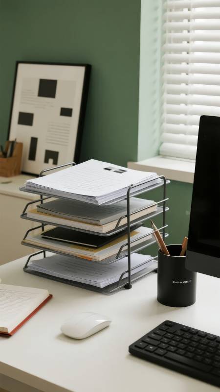 整洁办公桌一角图片