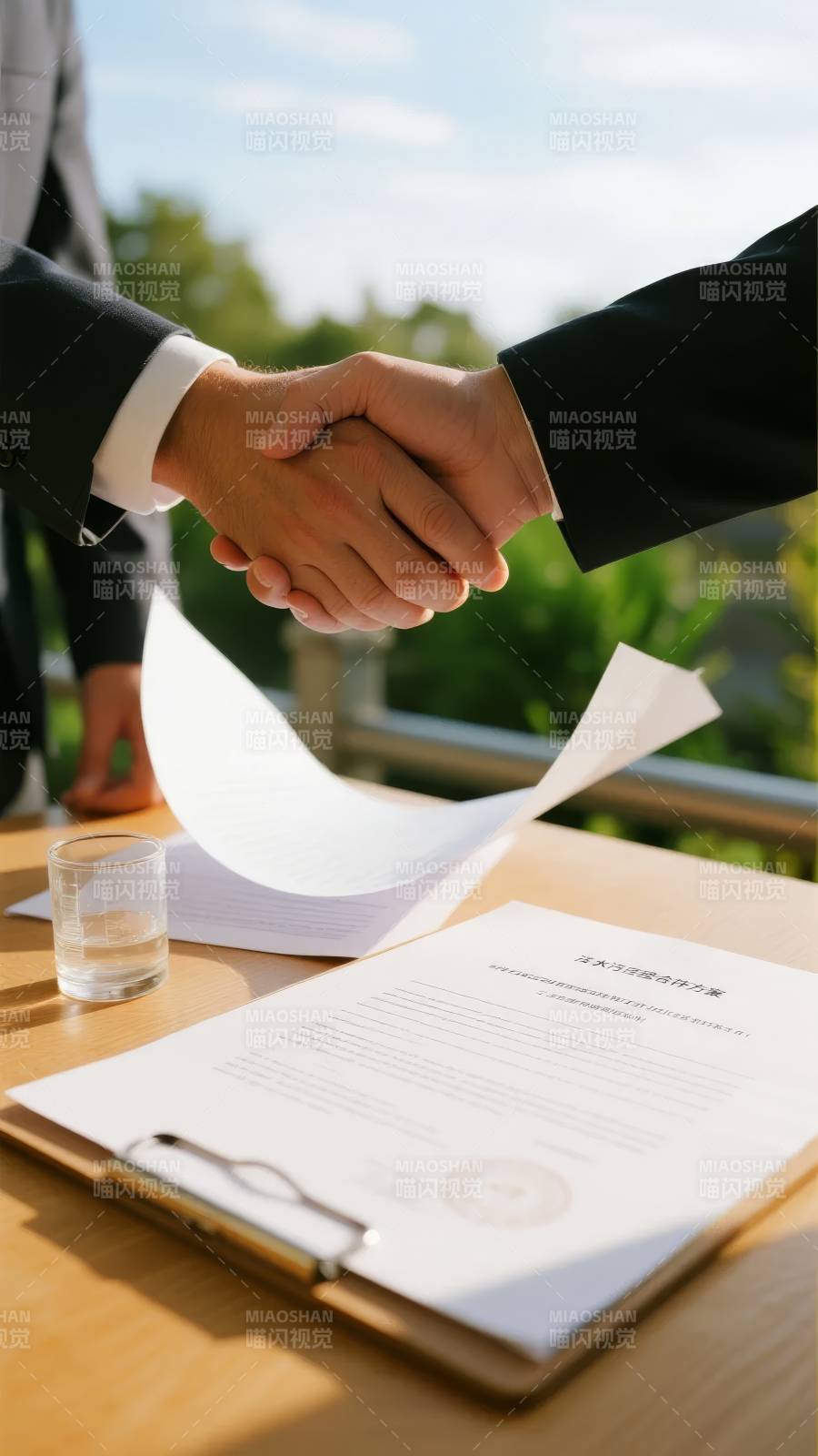 握手签约 合作达成图片