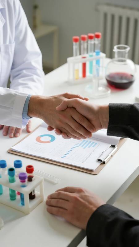 科研合作握手瞬间图片