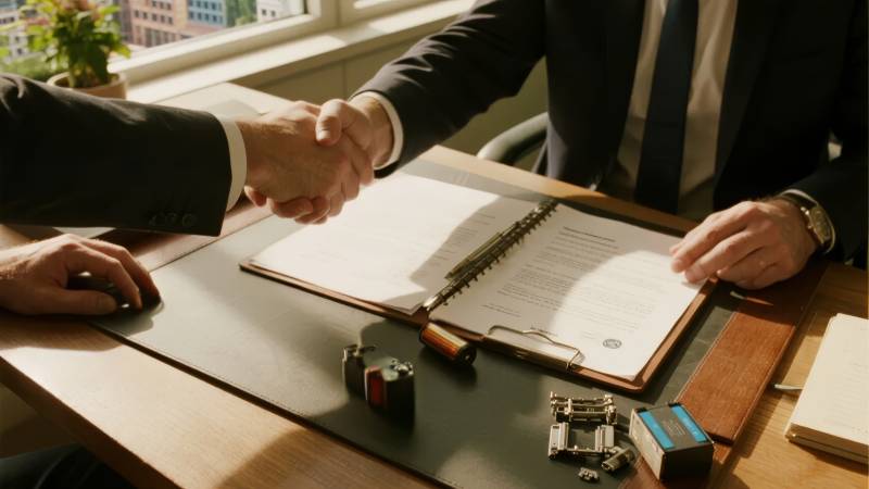 商务握手签约瞬间图片