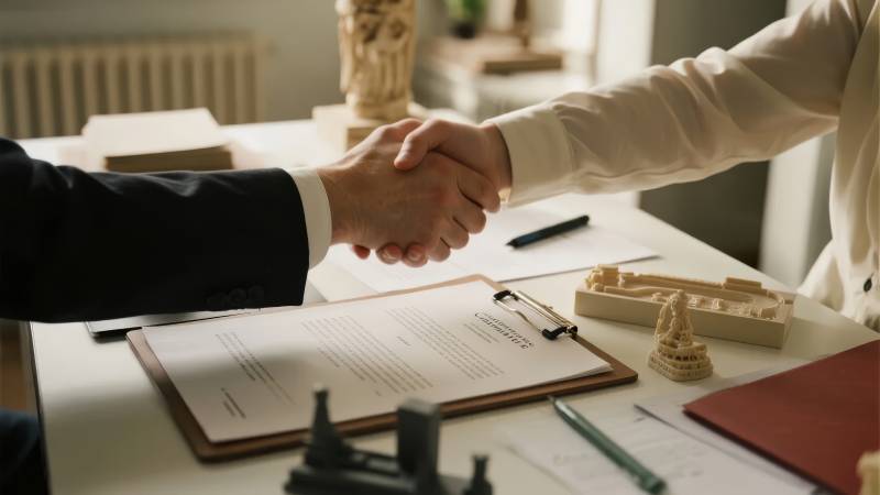 商务握手签约瞬间图片