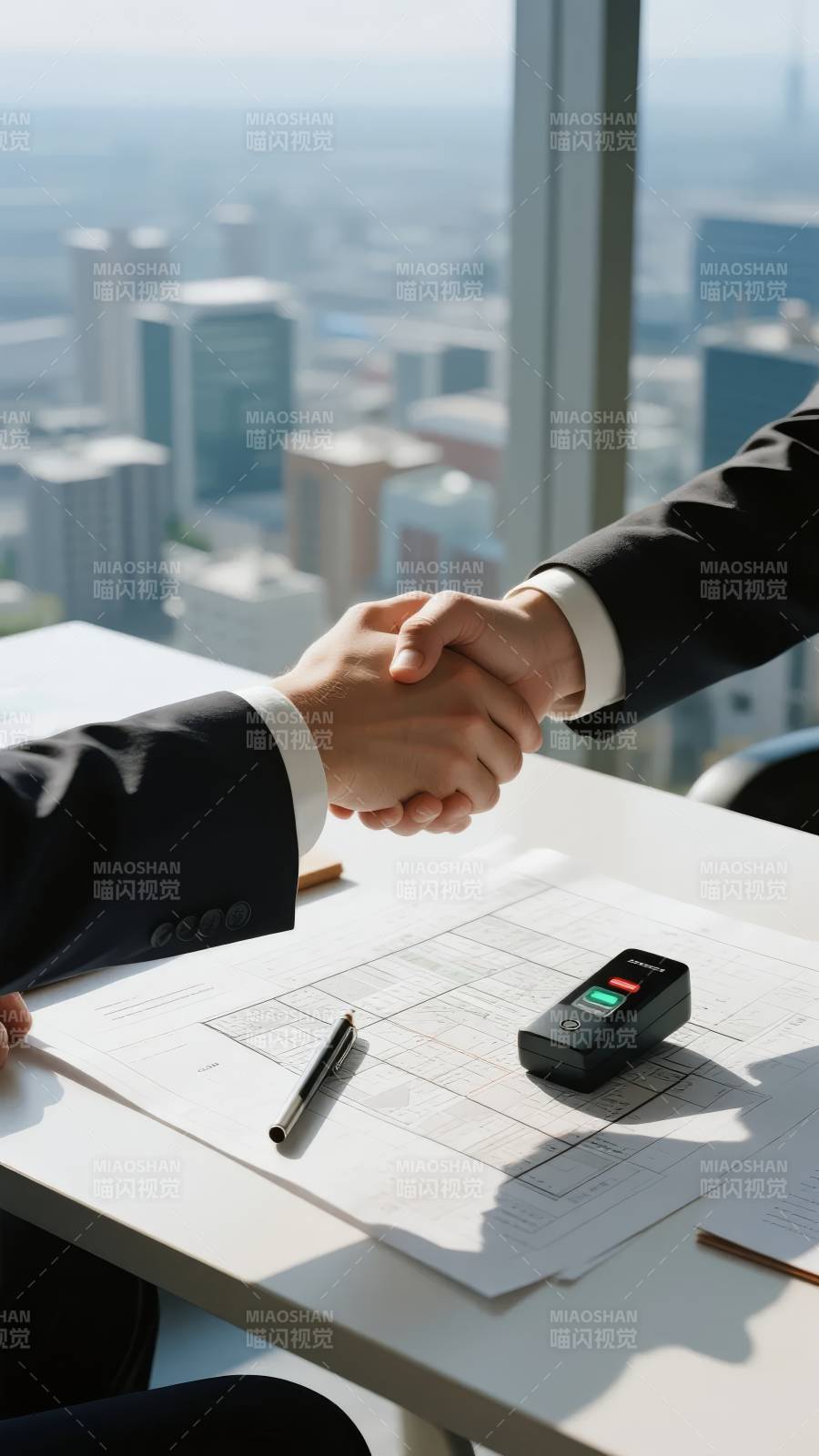 商务握手签约瞬间图片