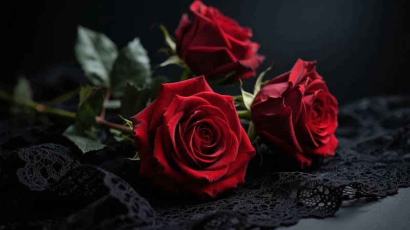 红玫瑰静谧之美图片