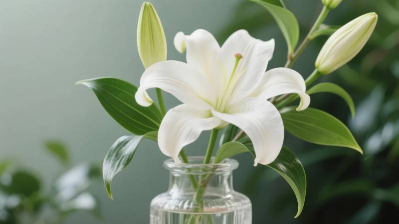 白花绽放 绿叶相伴图片