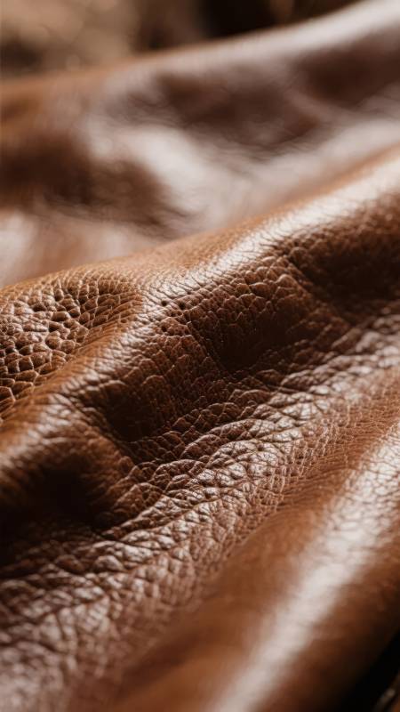 棕色皮革纹理特写图片