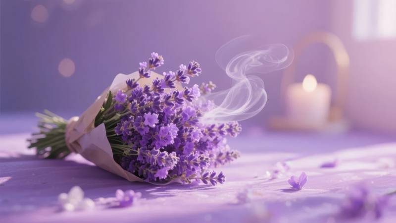 薰衣草香氛静谧图片