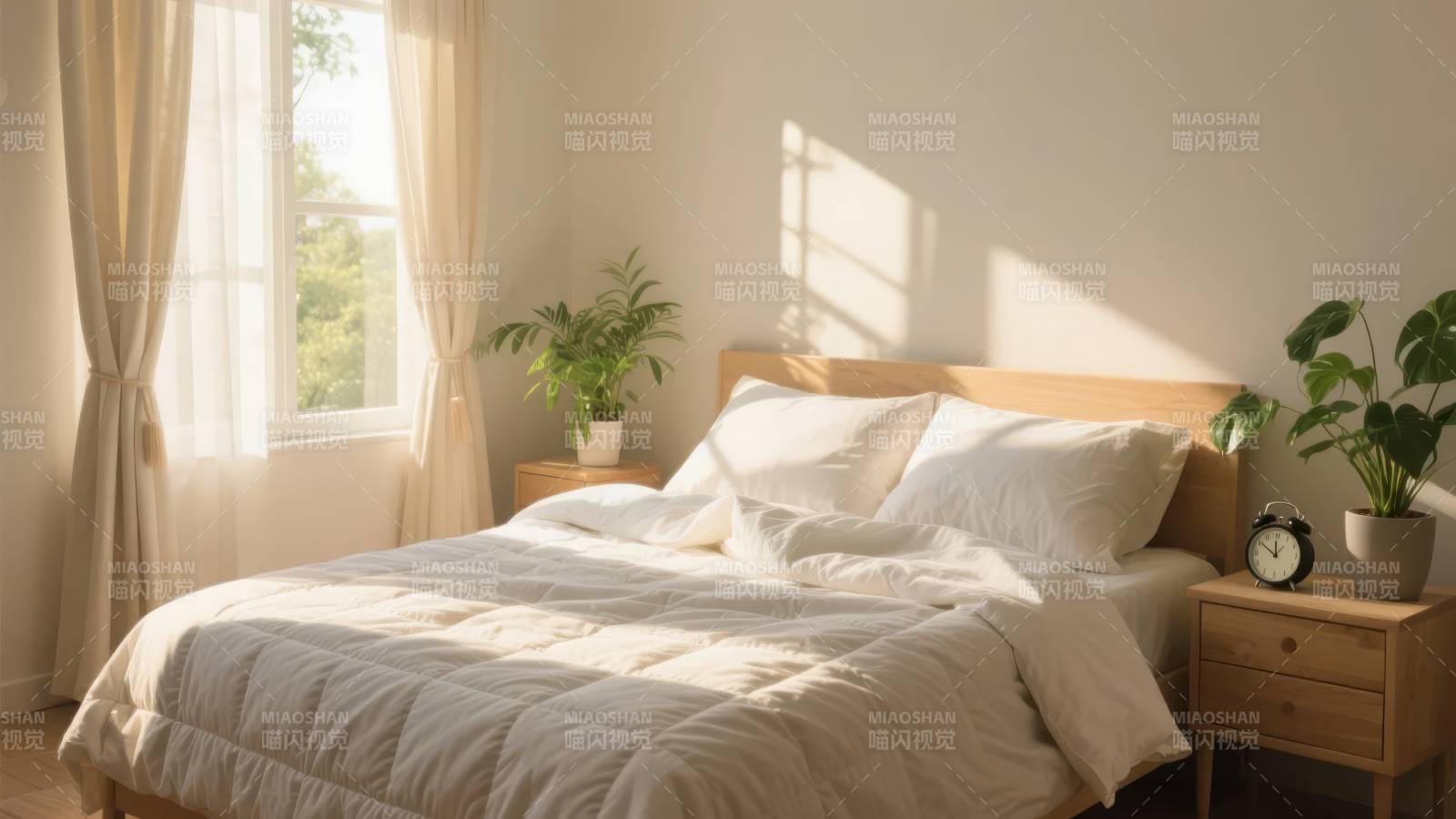 温馨卧室阳光照耀图片