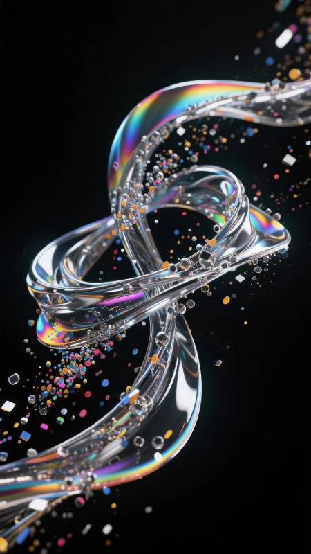 彩虹流光交织图片