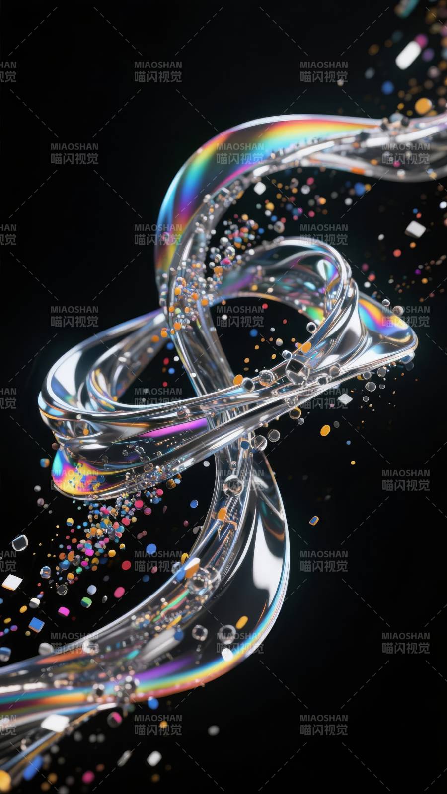 彩虹流光交织图片