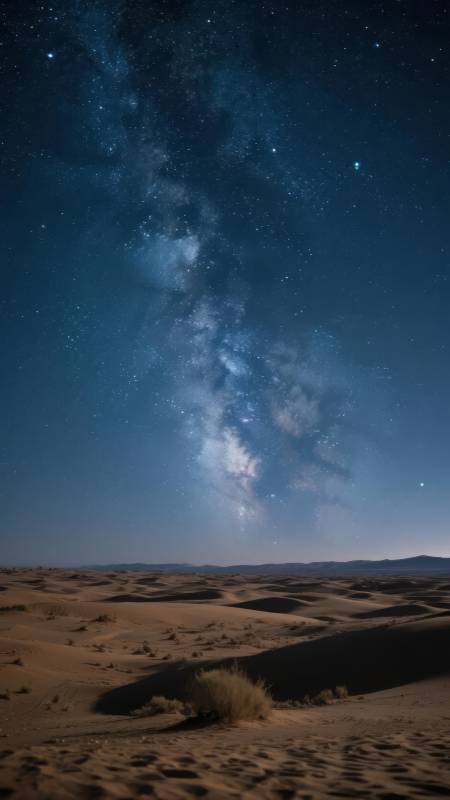 星河沙漠夜景图片