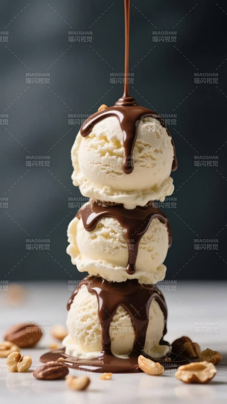 巧克力淋冰激凌图片