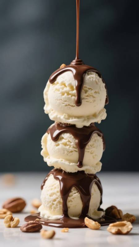 巧克力淋冰激凌图片