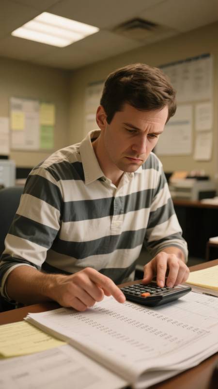 专注计算的男子图片