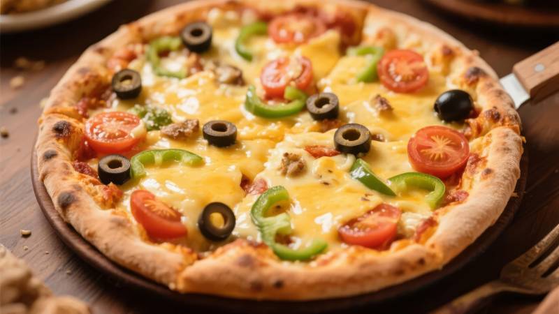 美味披萨特写图片