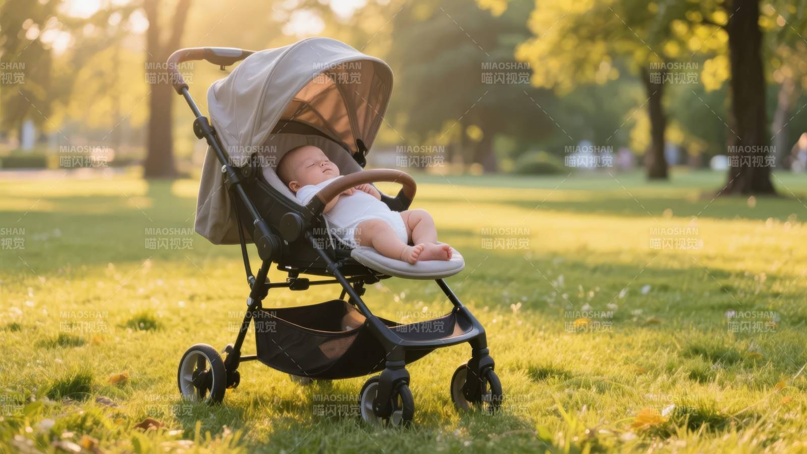 婴儿车里的小宝宝图片