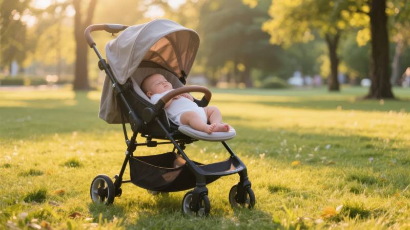 婴儿车里的小宝宝图片