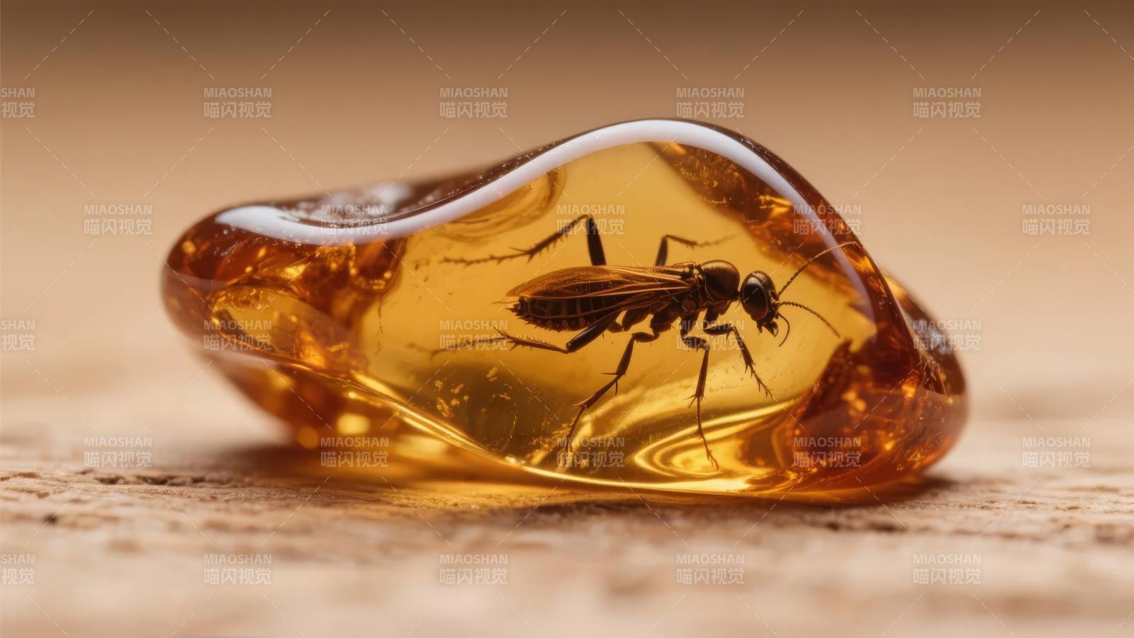 琥珀中的昆虫图片