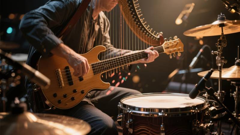 吉他手激情演奏图片