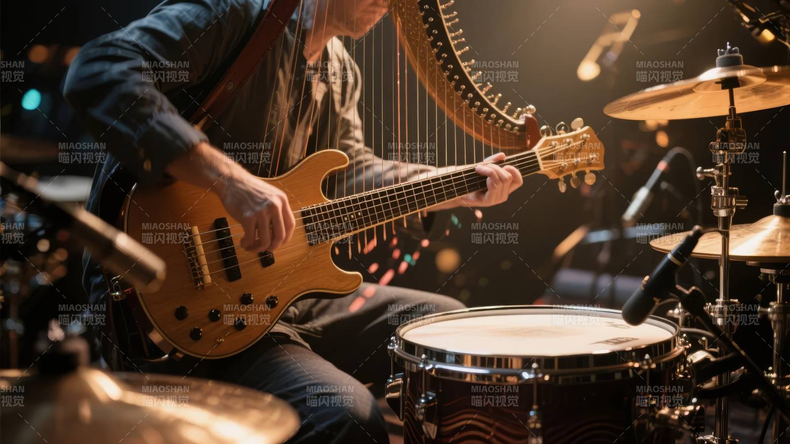 吉他手激情演奏图片