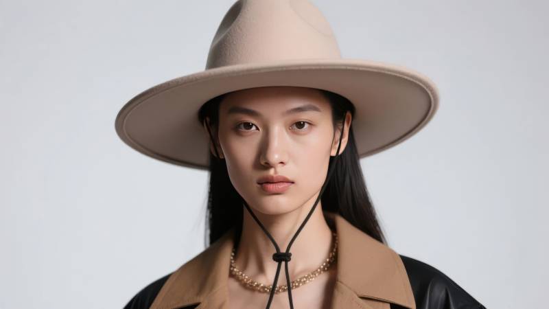 宽檐帽时尚写真图片