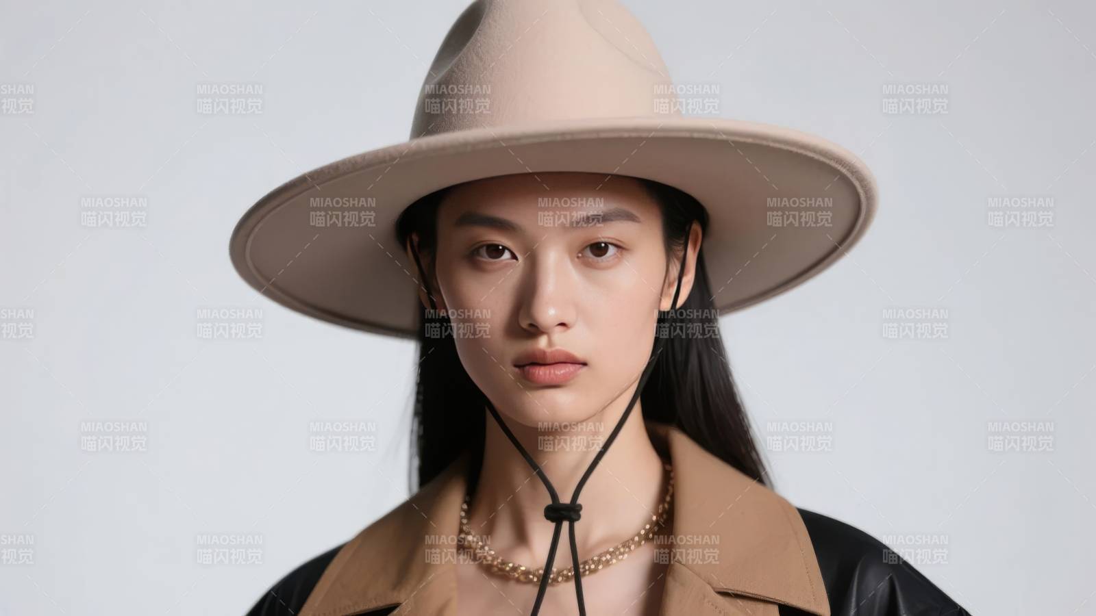 宽檐帽时尚写真图片