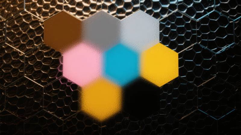 六边形色彩拼图图片