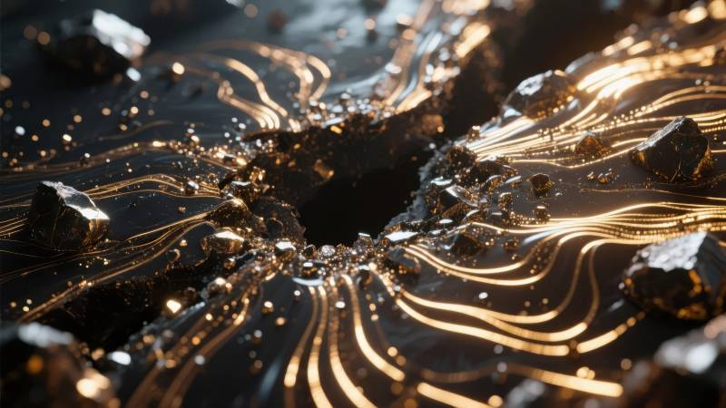 金线交织的神秘裂痕图片