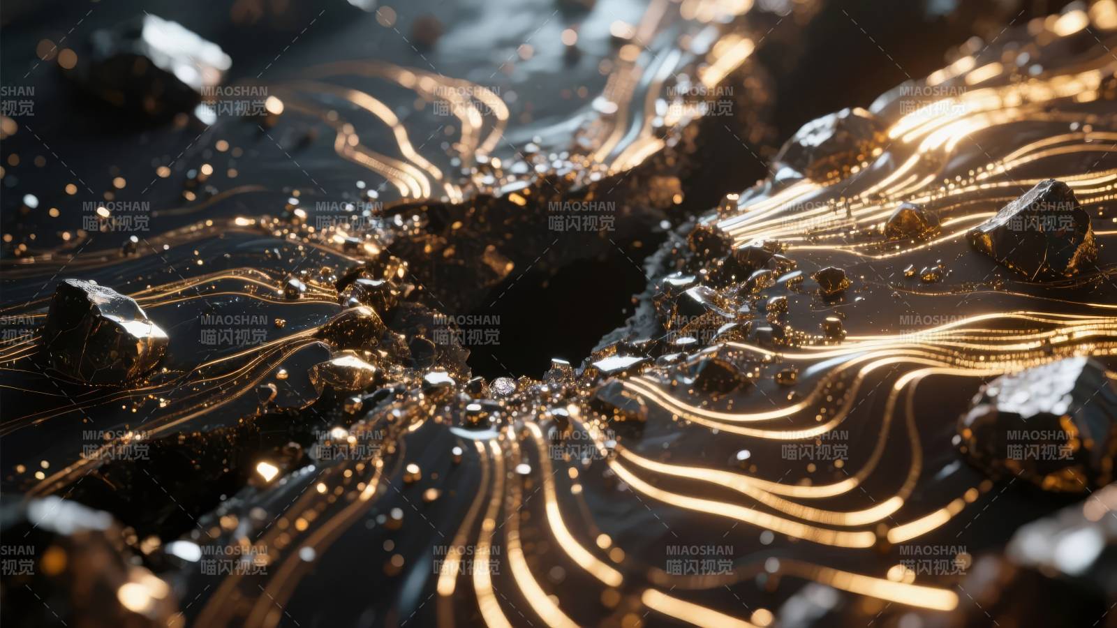 金线交织的神秘裂痕图片