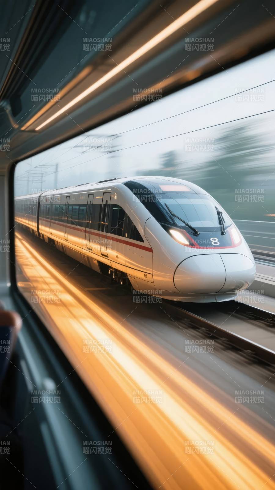 疾驰的高铁列车图片