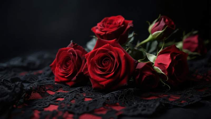 红玫瑰静谧之美图片