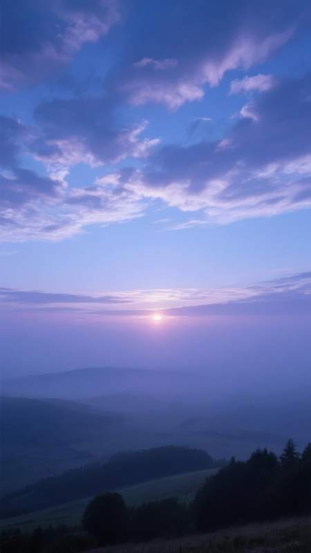晨曦山峦静谧图片