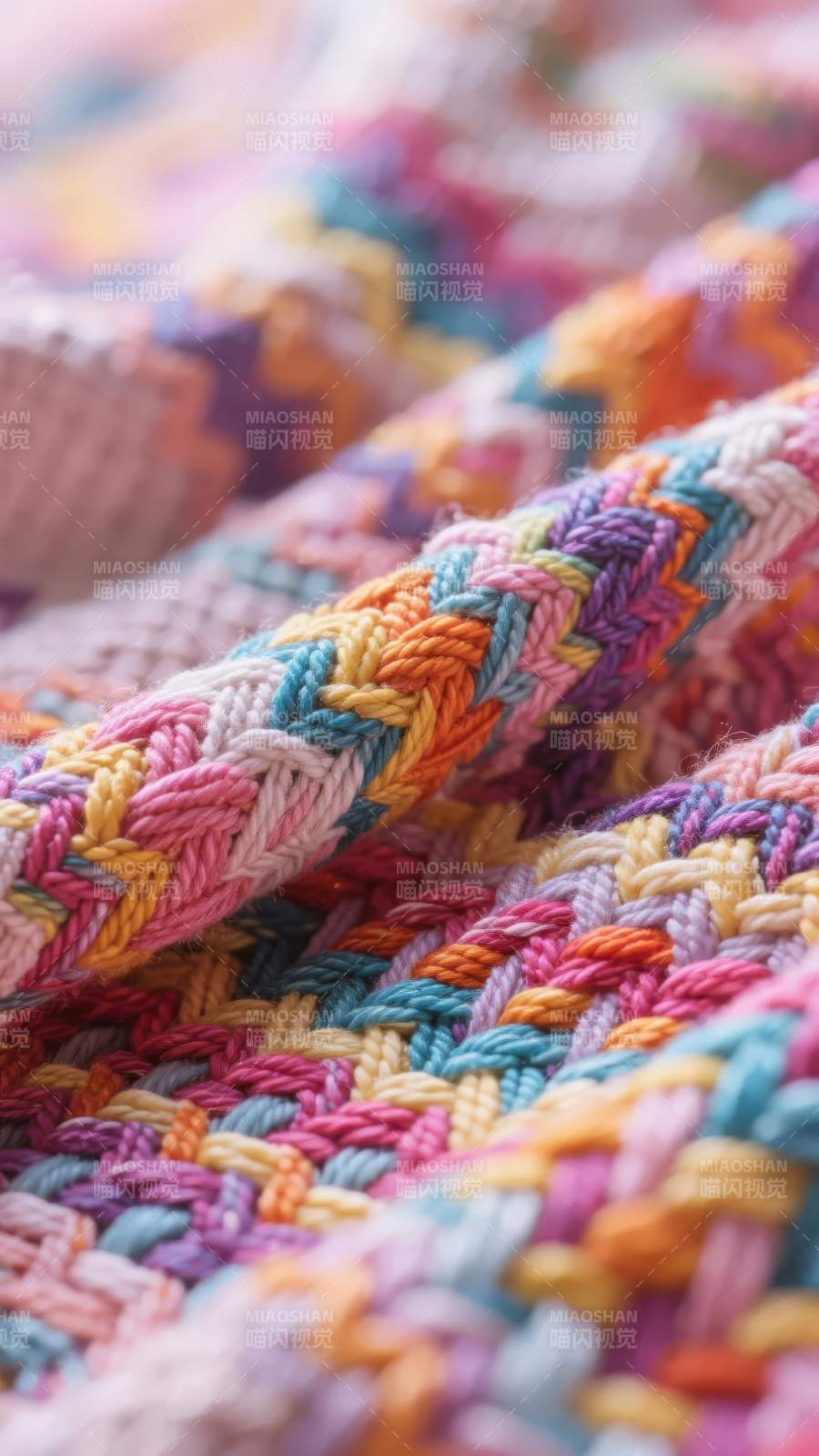 彩虹编织毯图片