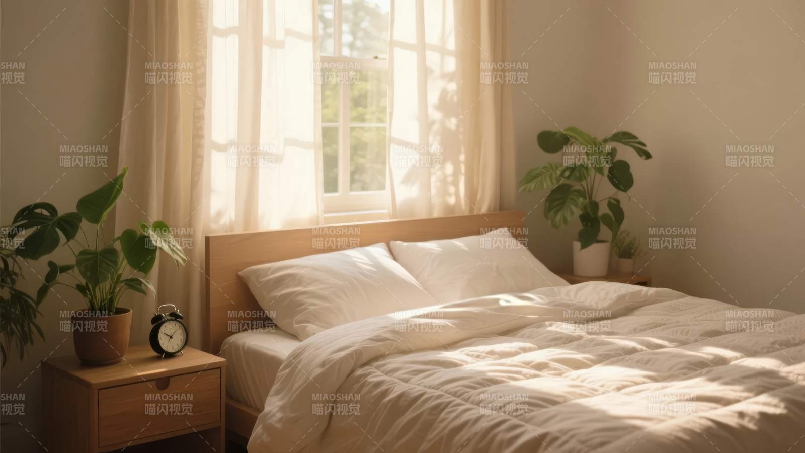 阳光洒满温馨卧室图片