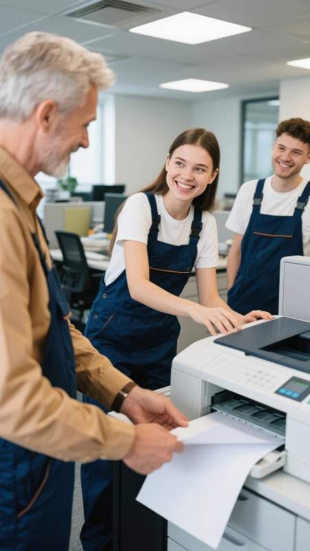 团队协作打印文件图片