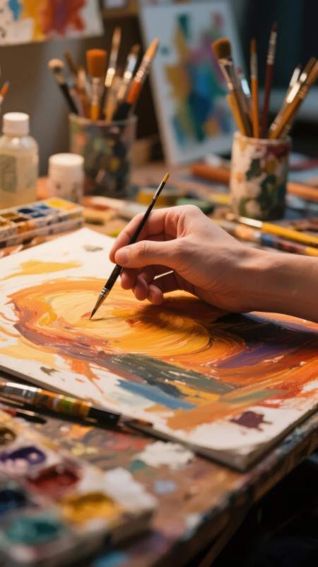 画笔下的色彩漩涡图片