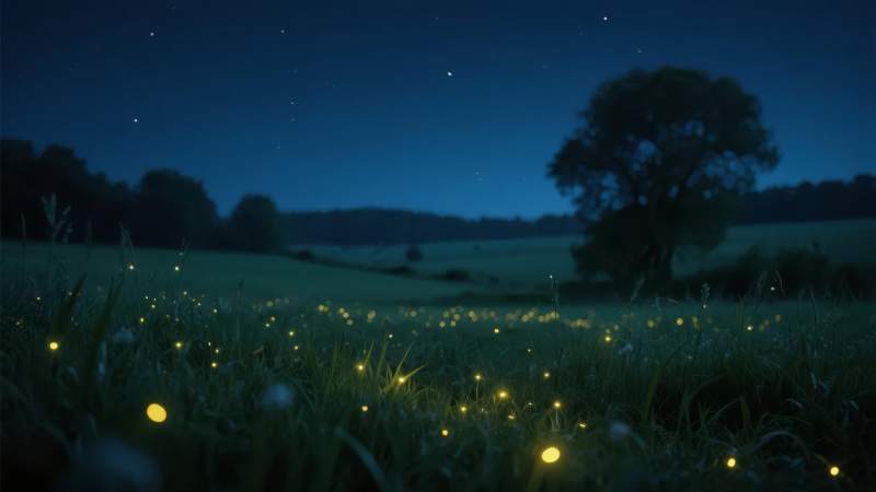 萤火虫夜景图片
