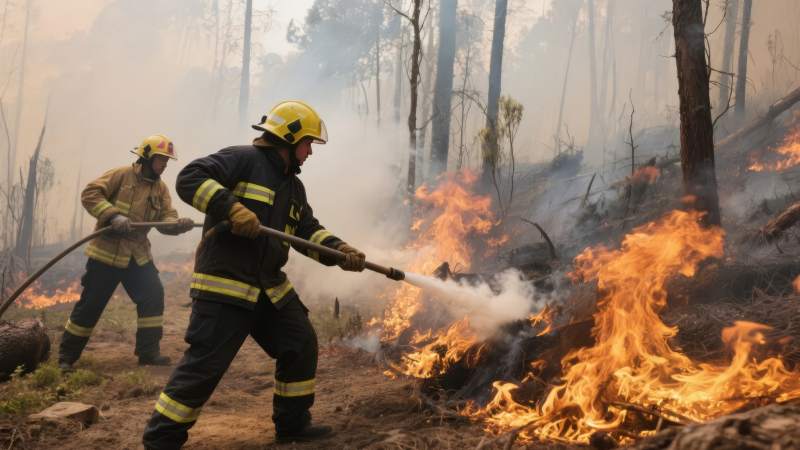 消防员扑灭山火图片