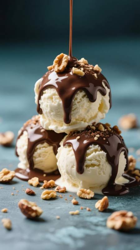巧克力淋冰激凌图片
