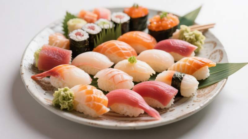 精美寿司拼盘图片