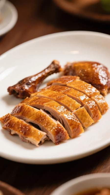 烤鸭切片摆盘图片