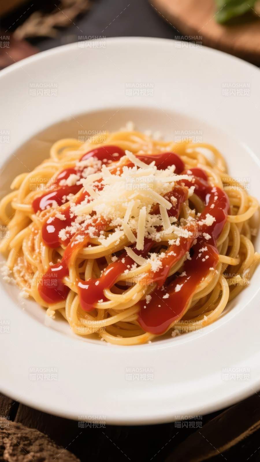 番茄意面配奶酪图片