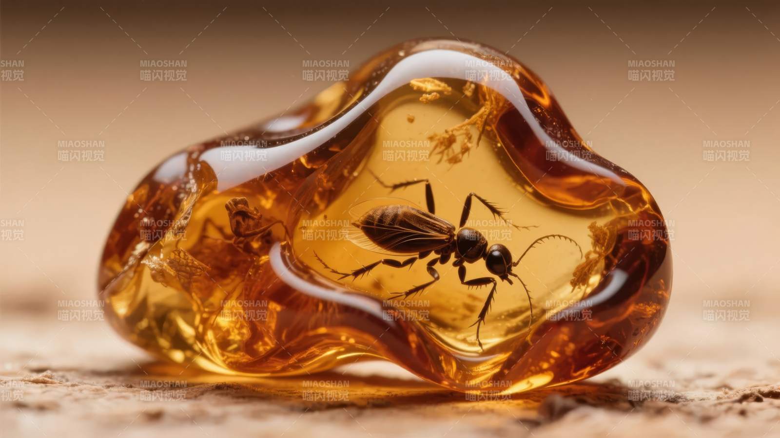 琥珀中的蚂蚁图片