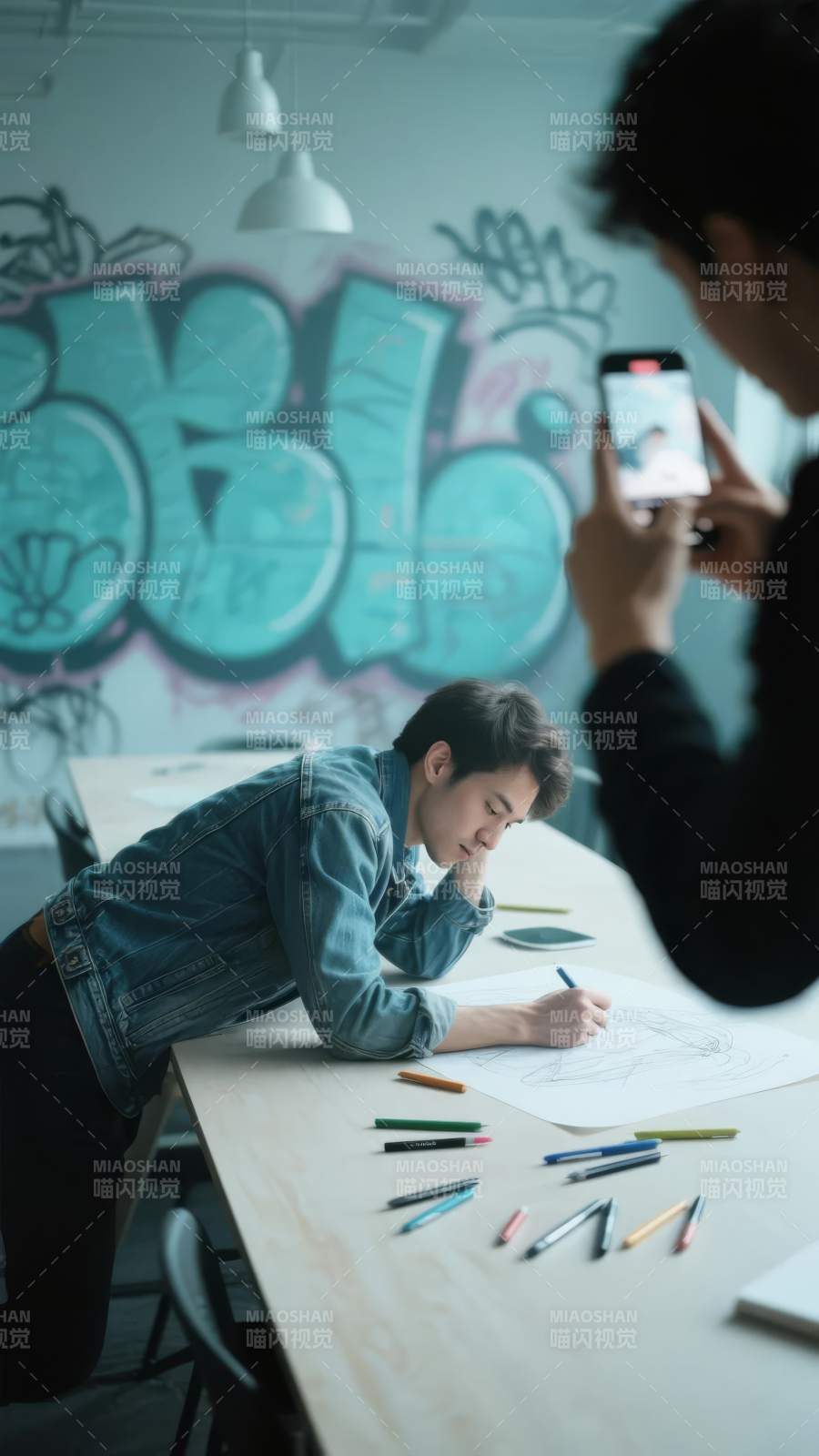 专注绘图瞬间图片