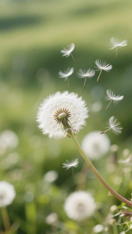蒲公英飘飞图片