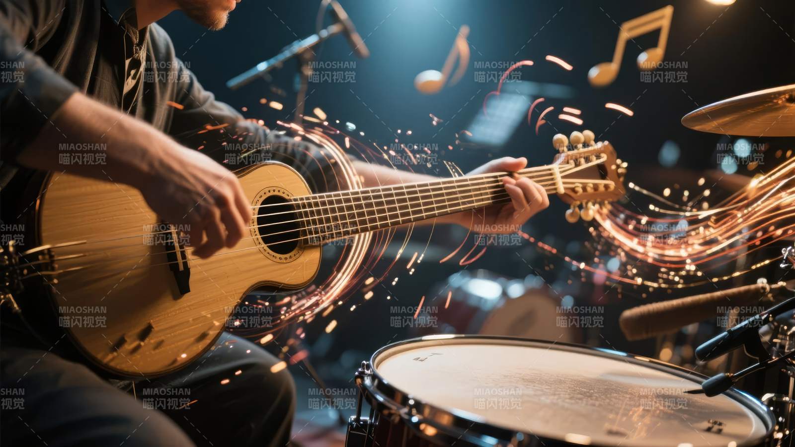 吉他手激情演奏图片