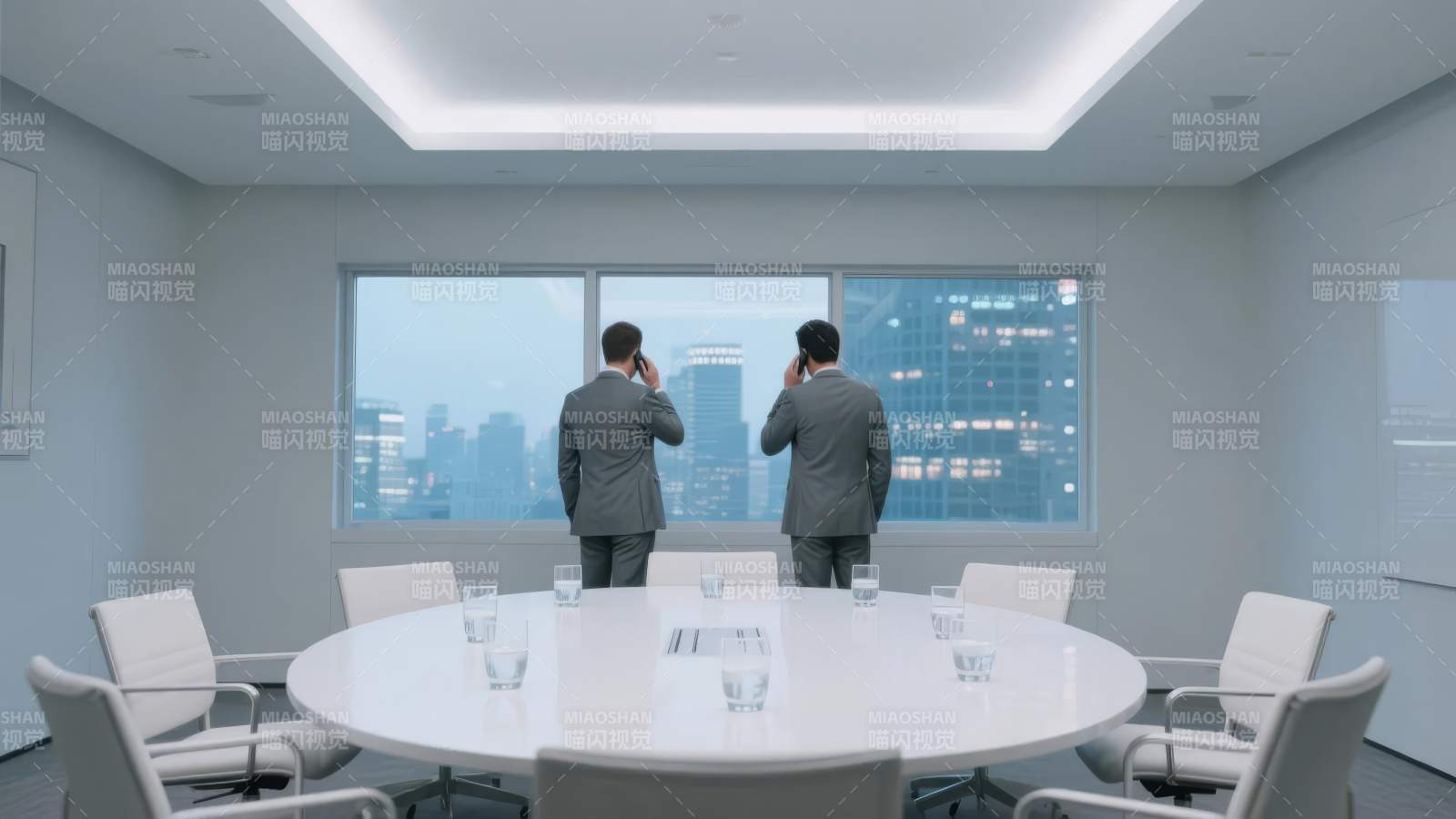 商务洽谈窗前景图片