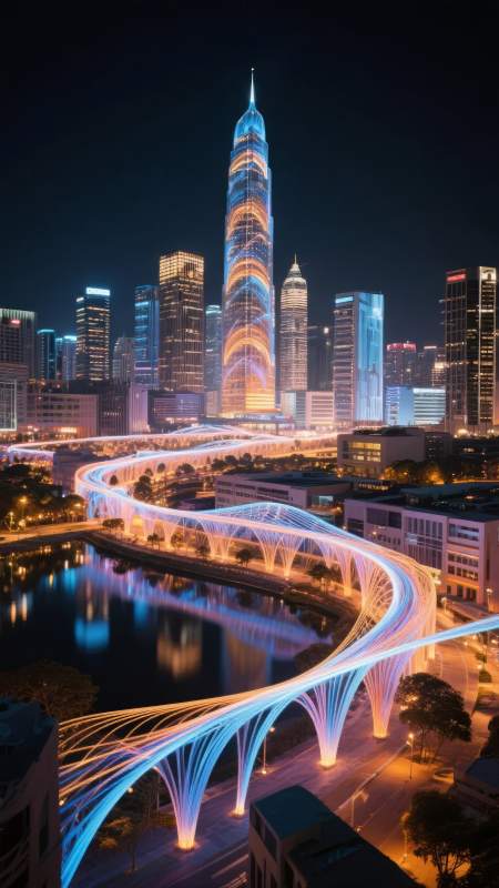 未来都市夜景图片