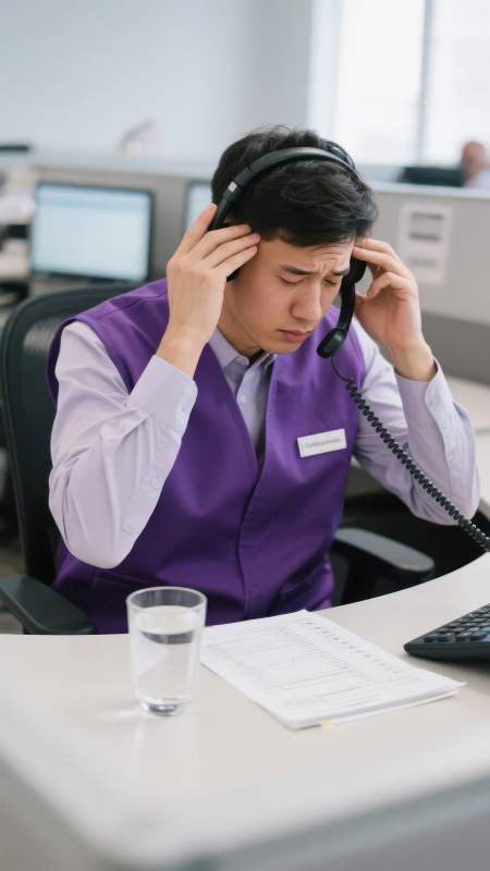 客服人员专注工作图片